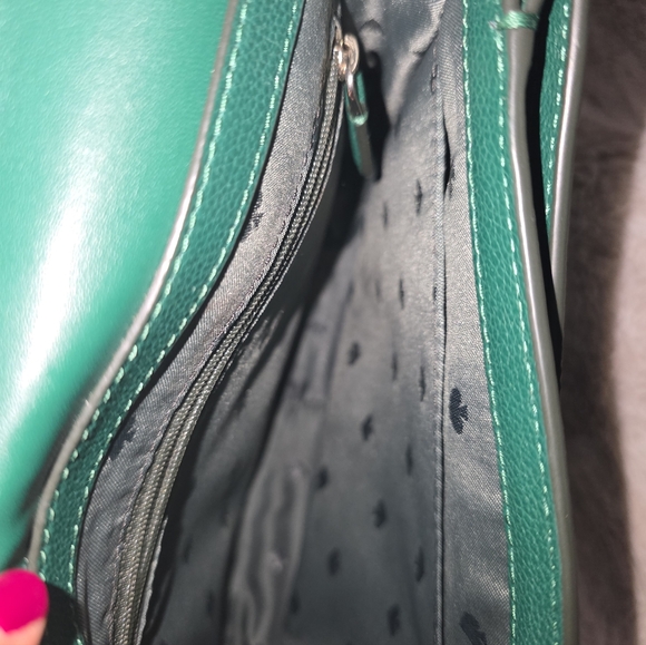 Kate Spade Blake Saddlebag Pebbled Leather Crossbody In Forest Green. Never Used - Picture 9 of 14
